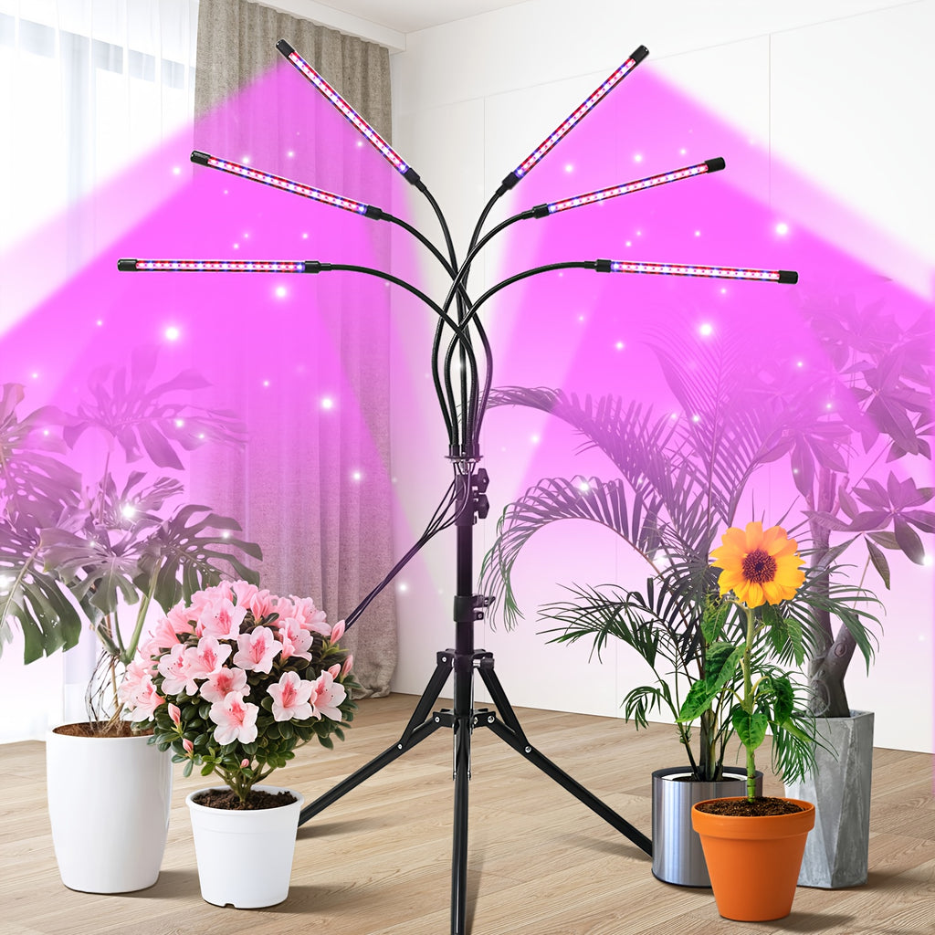 LED Plant Grow Lamp with Clip or Floor Options, Multiple Lamp-Head Configurations, Adjustable Brightness and Listed 3, 9 or 12 Hour Timer for Indoor Plant Care