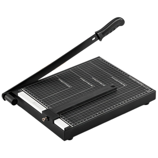 Guillotine Paper Cutter with Listed 12-Inch Size, Solid Metal Base and File Storage Carry Bag, Black RRO Cutting Tool for Photos, Scrapbooking and Home Office Crafts