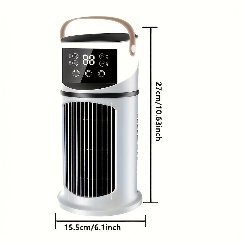 Mini Air Cooler Fan with Humidifier, Portable USB Evaporative Cooling Fan with 400ML Water Tank, 25dB Ultra Quiet, 6-Hour Timer and 7-Color Night Light, Adds Ice Cubes for Extra Cold Air, for Home Office and Dorm