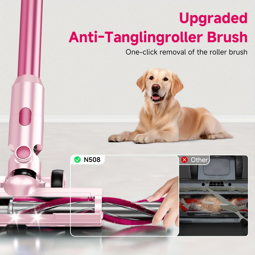 LED-Lit Convertible Stick Vacuum with Listed 55kPa Suction, Handheld Cleaning Format and Nine Color Labels for Compatible Floors, Carpets and Pet Hair Cleanup