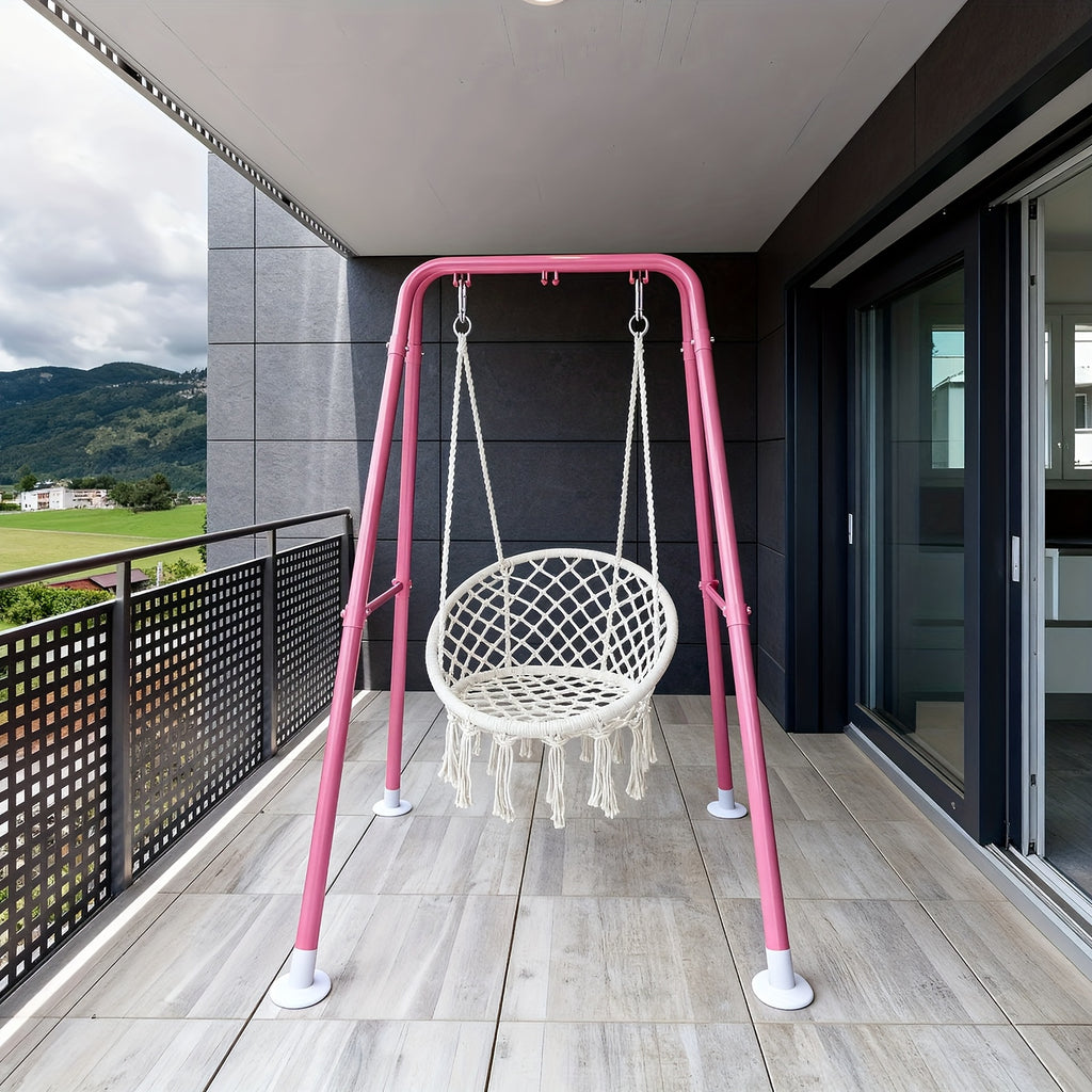 Hammock Chair Stand Only, Foldable Steel A-Frame with Powder-Coated Finish and Listed 300lb Capacity, Five Colors for Compatible Indoor and Outdoor Hanging Chairs