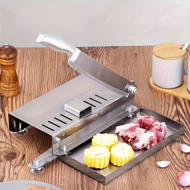 Manual Meat Slicer with Listed Stainless Steel Construction, Hand-Operated Kitchen Food Cutter in 1pc or Slicer Options for Instruction-Approved Ingredient Prep