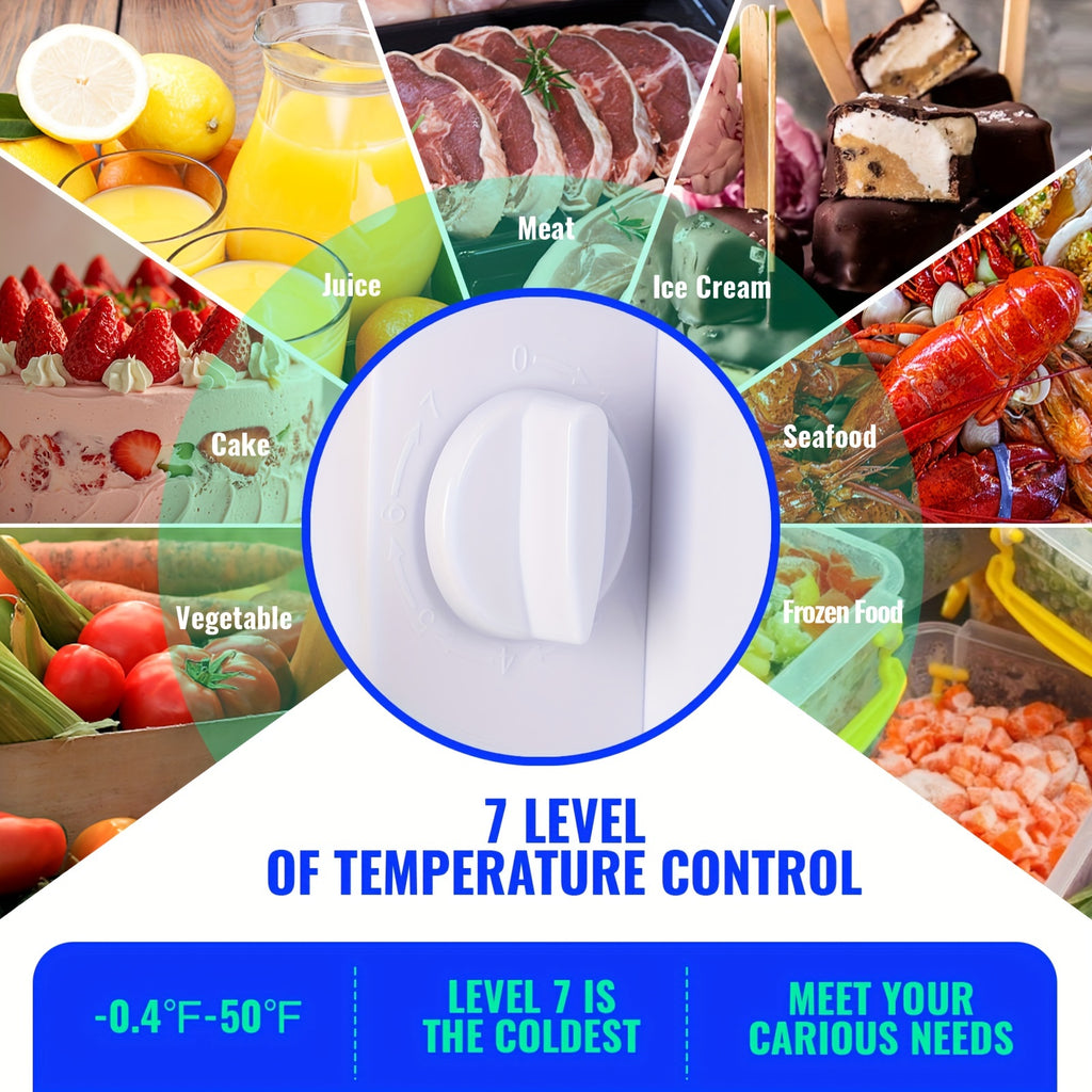 Single-Door Mini Fridge by WANAI with Listed Freezer Compartment, Adjustable Thermostat and Removable Shelves in Four 43-Series Color Labels for Dorm and Office