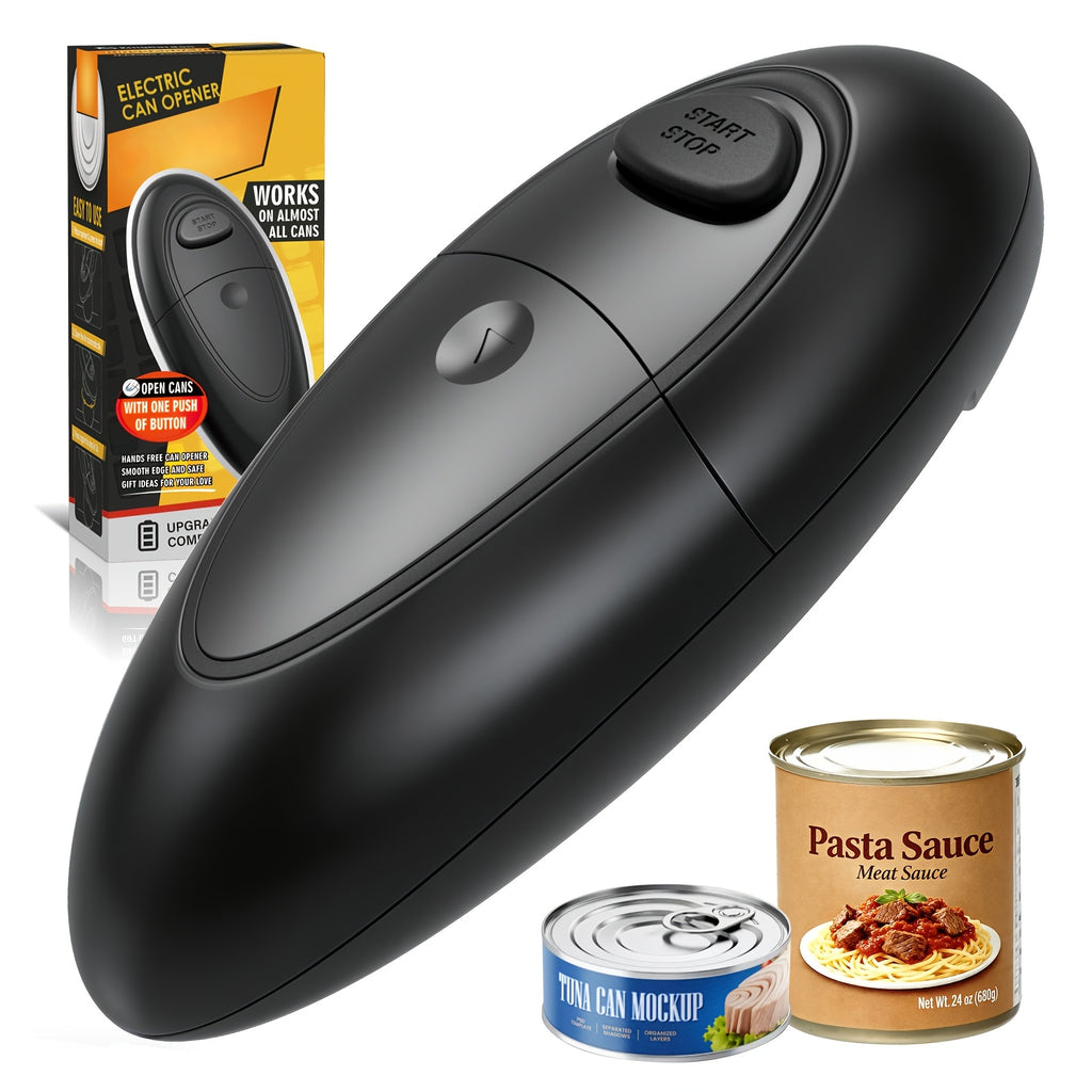 Automatic Battery Can Opener, One-Touch Electric Kitchen Tool with Listed Smooth-Edge Cutting for Everyday Meal Prep, Home Cooking and RV Kitchens