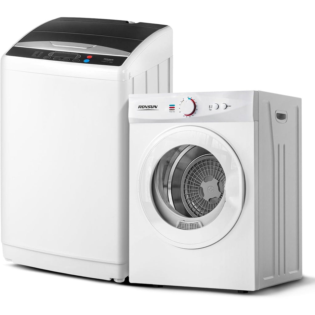 Washer and Dryer Combo, Compact Wash & Dry Laundry Set, Stainless Steel Tub, Smart Control, Low Noise, Wall-Mountable, for Apartment, Dorm, RV & Small Space