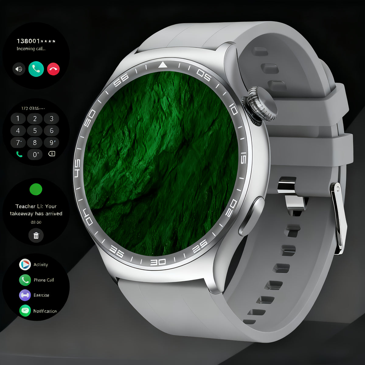 Wireless Calling Smartwatch for Men and Women with Listed 100 Sports Modes and Sleep Monitoring, Black, Silvery, Dark Silvery or Square Screen Options