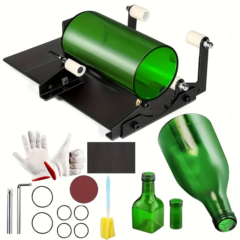 Glass Bottle Cutting Tool Set with Listed 23 Pieces for Compatible Square and Round Wine or Beer Bottles, Adult DIY Upcycling Crafts and Decorative Art Projects