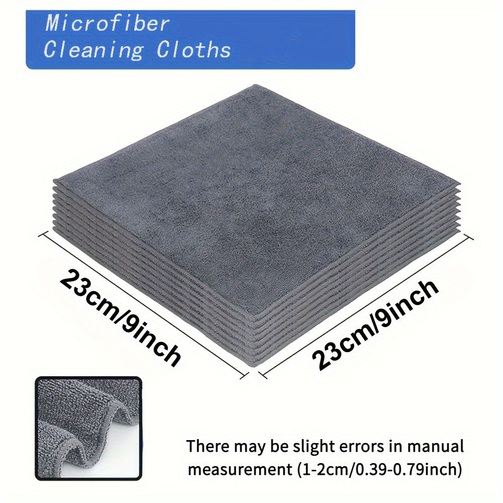 Microfiber Car Wash Towels, 50-Piece Gray Cleaning Cloth Pack with Listed Soft Absorbent Fabric for Auto Detailing, Household Wiping and Commercial Cleaning