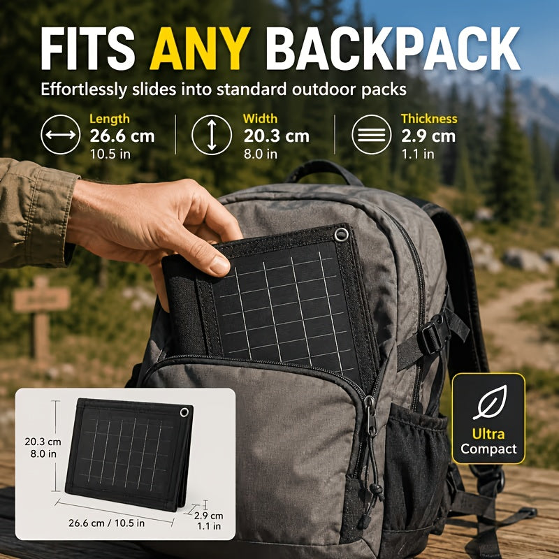 6W 6V Foldable Solar Panel with Listed Monocrystalline Cells, Folding Design for Compatible Low-Power Charging Arrangements and Outdoor Solar Projects