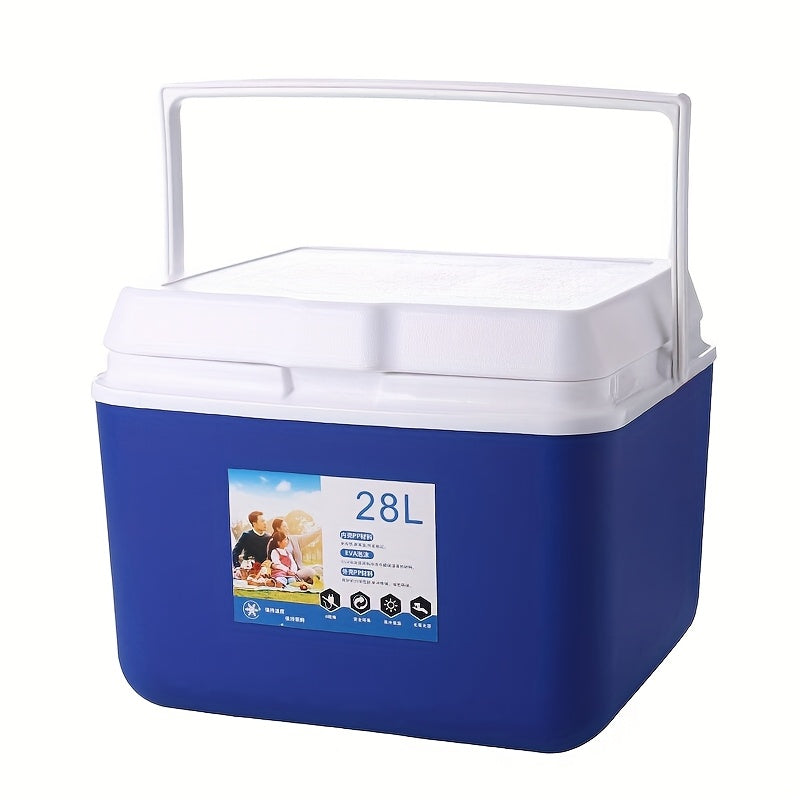 Camping Insulated Cooler Bucket with Ice Plate and Five Cooling Pack or Bag Options, 1.59 to 7.4gal Capacity Choices in Orange, Blue or Red for Outdoor Trips