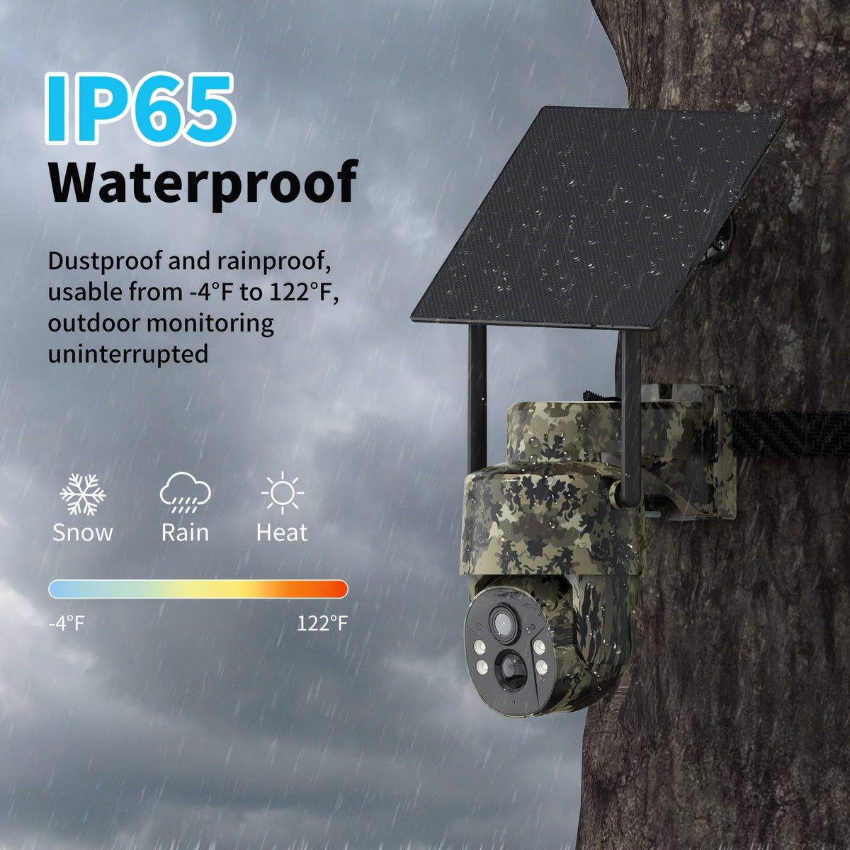 Cellular Game Camera with 4G LTE, Solar Charging, Phone App Live View and Night Vision, Motion Detection and Two-Way Audio in Camouflage 1-Pack or 3-Pack