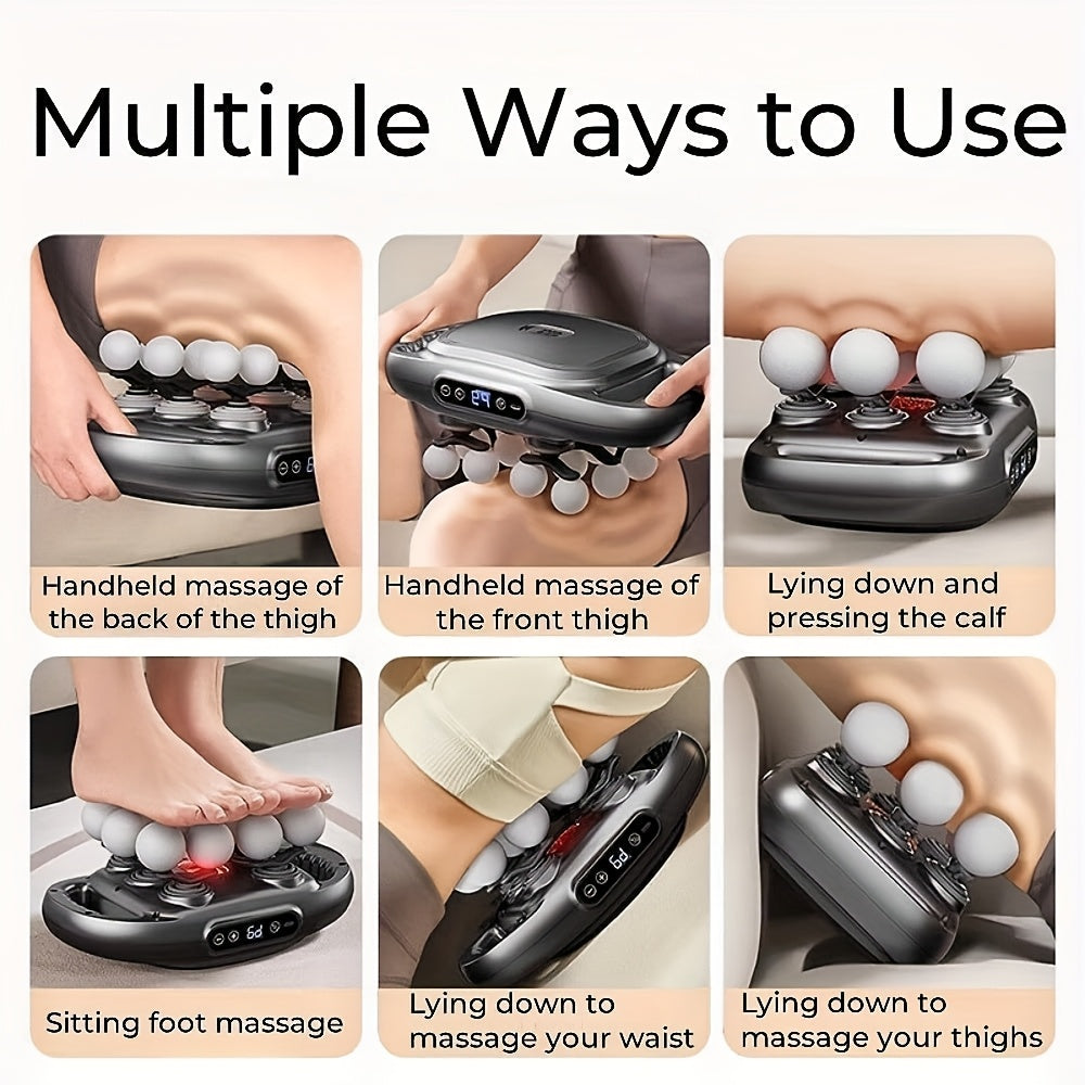 Multi-Node Massage Gun with Nine Intensity Levels and Nine Modes, Cordless Percussion Design in D-16 White, A-12 Gray or C-22 Gray Model Options