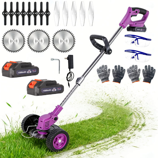 Cordless Weed Trimmer and Edger with Multiple Blade Options, Lithium-Battery Garden Grass Cutter in Black Standard or Eight Top Configuration Color Options