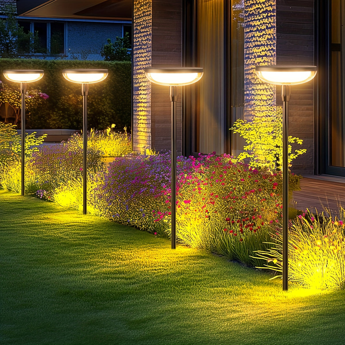 Tall Solar Pathway Lights with Automatic On-Off, Listed 31-Inch Height and 40-Lumen Output, Garden Lighting Pack Options for Yard, Patio and Lawn Decor