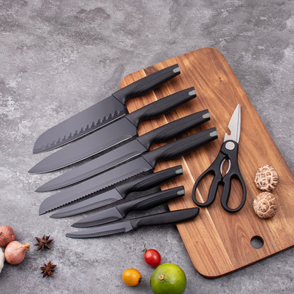 Kitchen Knife Set with Black Storage Block, Listed 15-Piece Collection with Chef's Knife, Kitchen Shears and High Carbon Stainless Steel for Home Meal Preparation