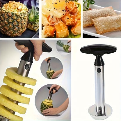 Pineapple Corer and Slicer with Listed Stainless Steel Design, Green Handle or Stainless Steel Options for Fresh Fruit Preparation and Home Kitchen Snacks