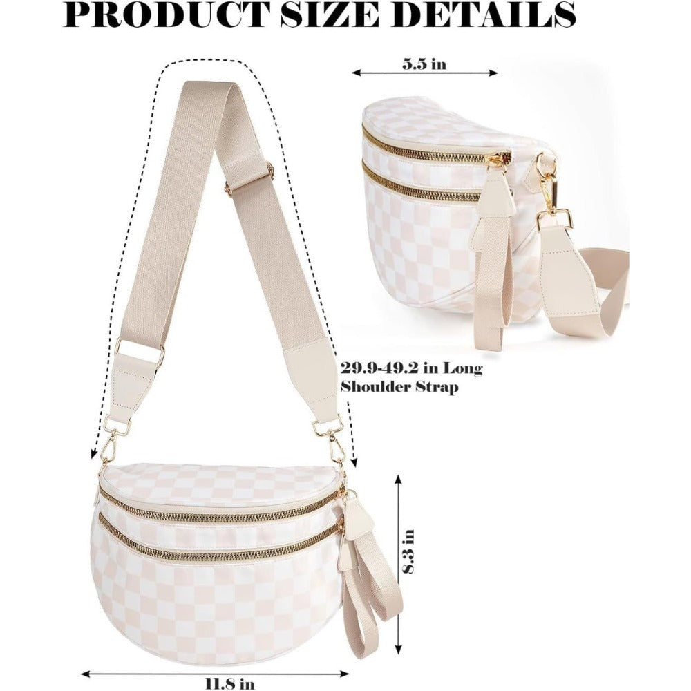 Soft Crossbody Bag for Women with Plaid, Check and Leopard Print Options, Shoulder and Handheld Carry Handbag in Thirteen Styles for Everyday Outings