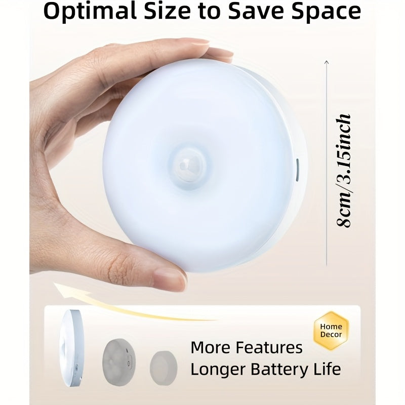 Dimmable Motion Sensor Night Lights, Six-Pack Bright White or Warm White LED Options with USB Rechargeable and Magnetic Mounting References for Indoor Spaces