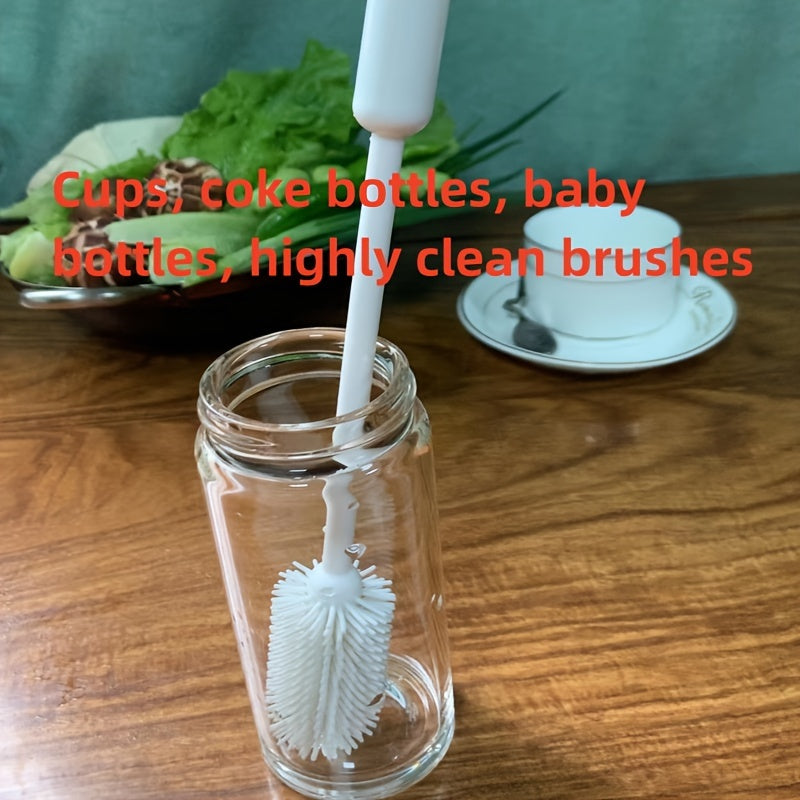 Long Handle Bottle Cleaning Brush with Listed 360-Degree Rotating Design, Reusable Manual Cup and Container Scrubber with PC Handle in Four Colors