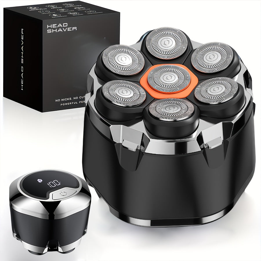 Men's Bald Head Shaver with Listed 7D Rotary Design and Rechargeable Operation, 5-in-1 Grooming Kit, Single-Function, Upgraded 2025 or A+ Options