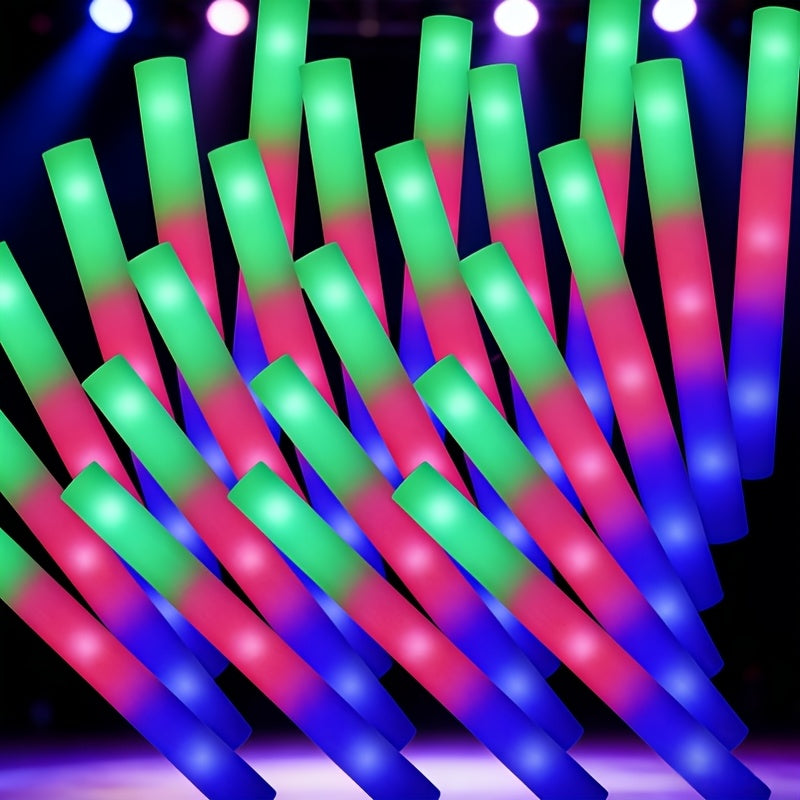 Multicolor LED Foam Glow Sticks, 30-Piece Colorful Party Wand Pack with Flashing Mode References for Weddings, Birthdays, Graduations and Holiday Celebrations