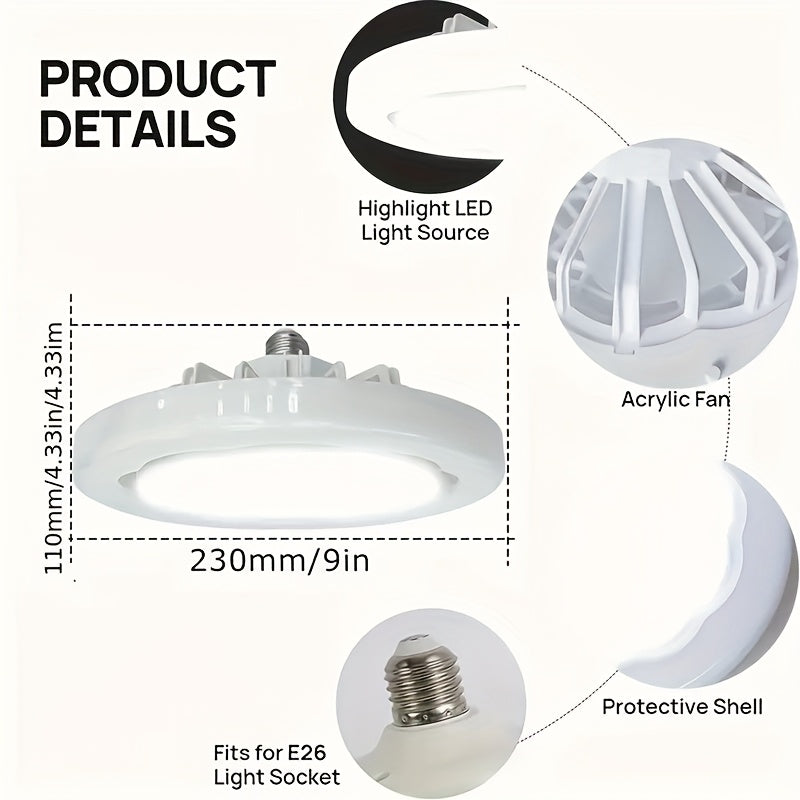 E26 Socket Ceiling Fan Light with Remote Brightness and Fan Speed Adjustment, LED Lighting and Air Circulation for Bedrooms and Living Rooms