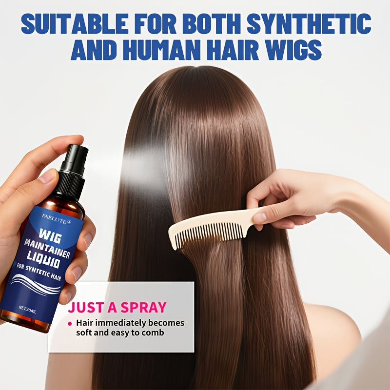 Wig Conditioning Mist Spray for Synthetic Wig Styling, Lightweight Detangling and Smoothing Care with Shine for Straight, Curly, Long and Short Looks