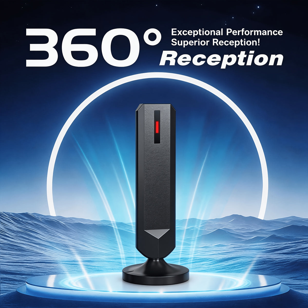 Omnidirectional TV Antenna for Indoor & Outdoor Use, 360° Digital HD Reception with 4K and 1080P Support for Smart and Older TVs
