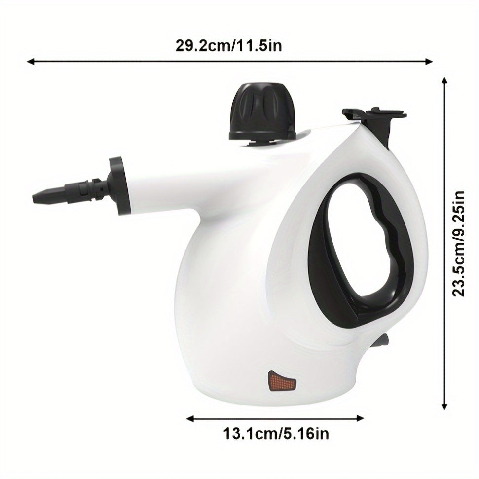 High Pressure Steam Cleaner HK004 in White, 1050W Handheld Cleaning Tool with 12 Accessories for Compatible Kitchen Surfaces, Bathroom Tile and Windows