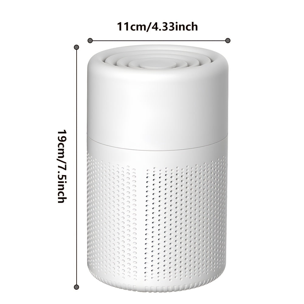 Air Quality Sensor Air Purifier with Listed HEPA 3-in-1 Filtration and Low-Noise Sleep Mode, Compact White Air Cleaner for Bedrooms, Offices and Living Rooms