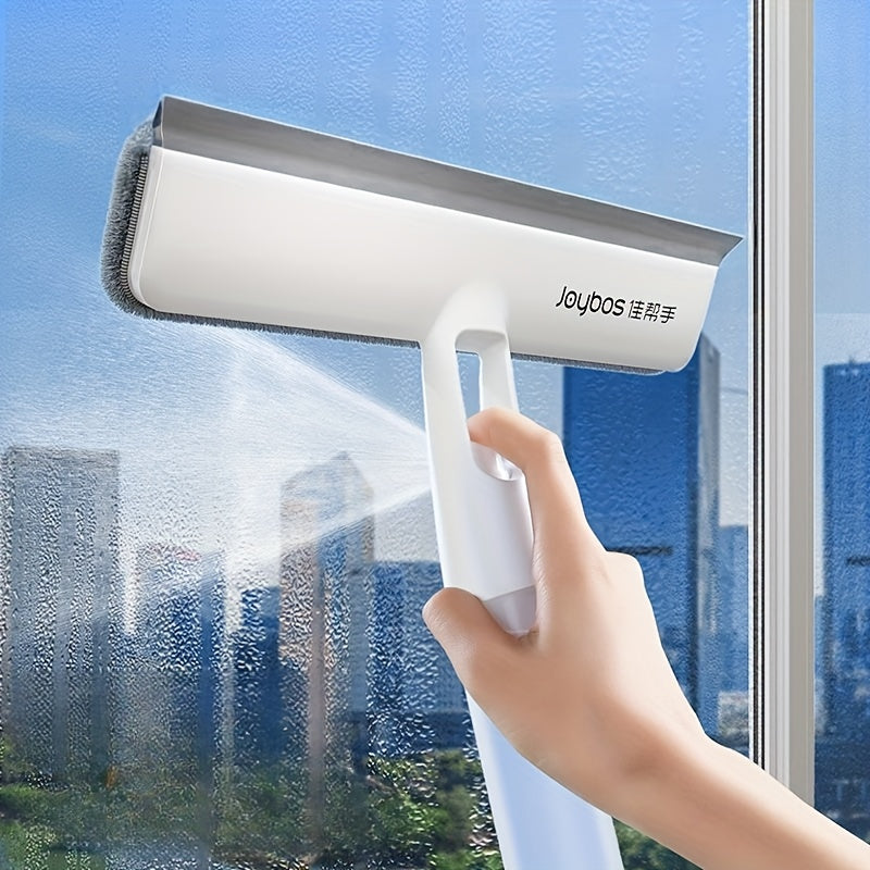 Window Spray Wash Squeegee Cleaner with Collection Tank, JOYBOS 3-in-1 Handheld Glass Cleaning Tool or Two-Cloth Option for Mirrors and Home Surfaces
