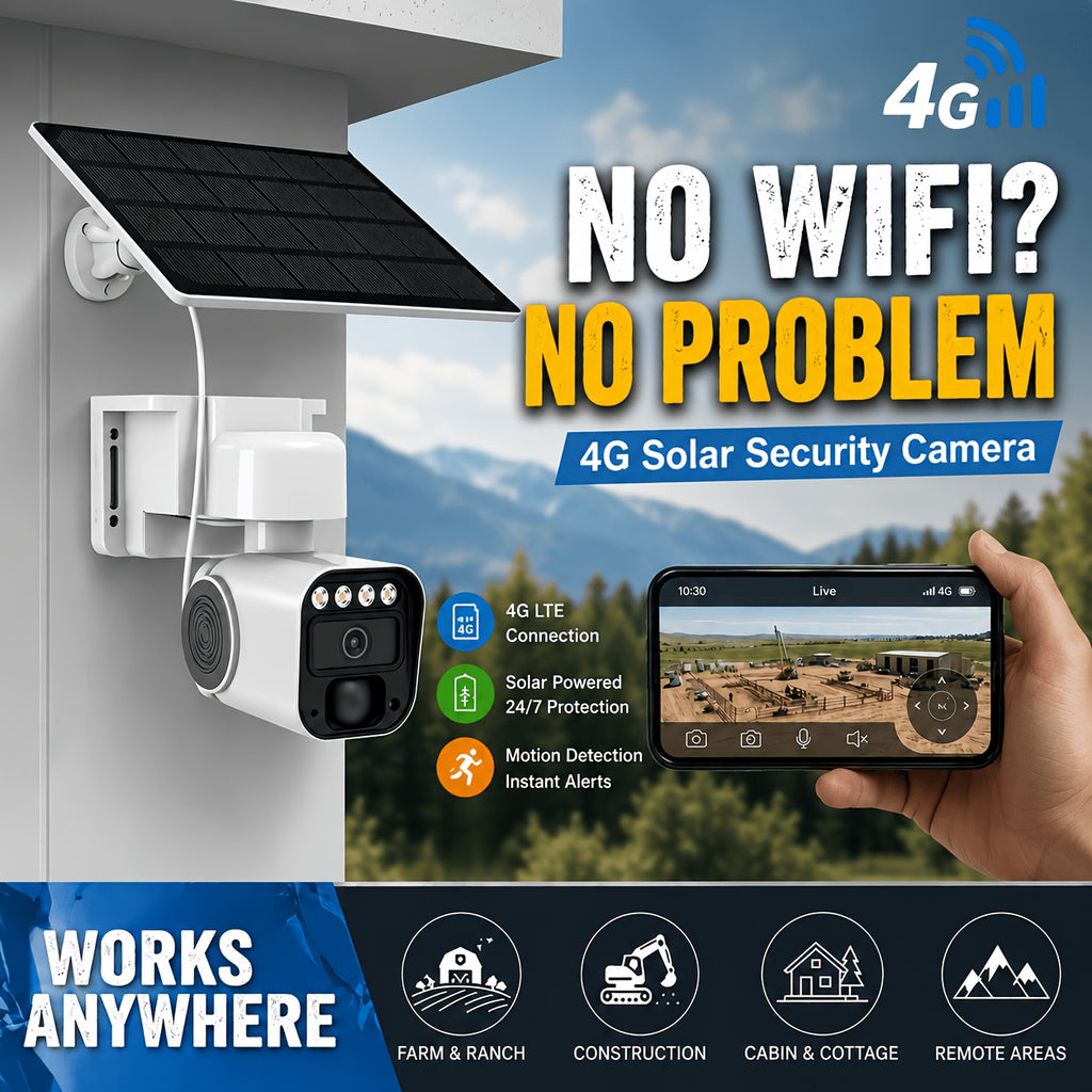 Cellular Solar Security Camera with Listed 4G LTE, 2K Imaging, Spotlight Siren and AI Detection, One-Piece No-WiFi Option with SD and Cloud Storage References