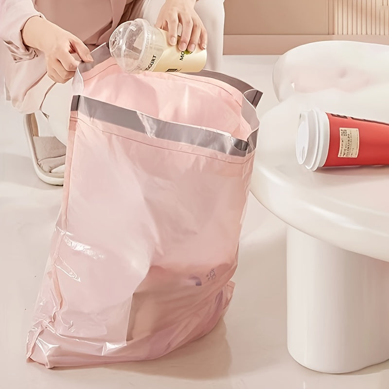Drawstring Trash Bags 30-Count Single Roll, Household Garbage Bin Liners with Gather-and-Tie Closure for Compatible Kitchen Cans and Everyday Home Cleanup