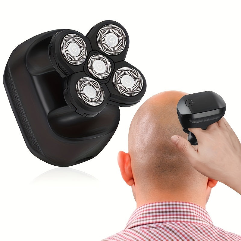 Rechargeable Electric Razor for Men with Floating Heads, LED Battery Display and Washable Three-Blade Design, Listed One-Hour Charging for Facial Grooming