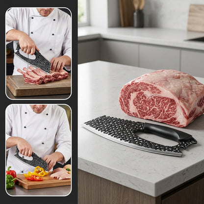Butcher Knife and Meat Cleaver Set for Home Kitchen Preparation, White Option with Listed Non-Stick Design for Meat and Poultry Cutting and Cooking Tasks