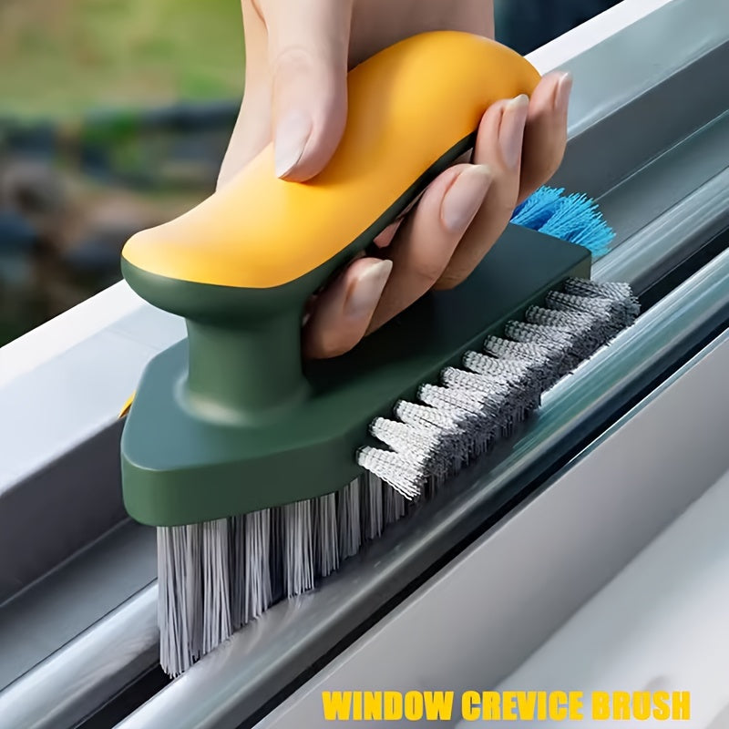 Crevice Cleaning Brush with Scraping Strip, 2-in-1 Household Tool for Compatible Bathroom Corners and Floor Gaps in Green or White Single-Brush Options