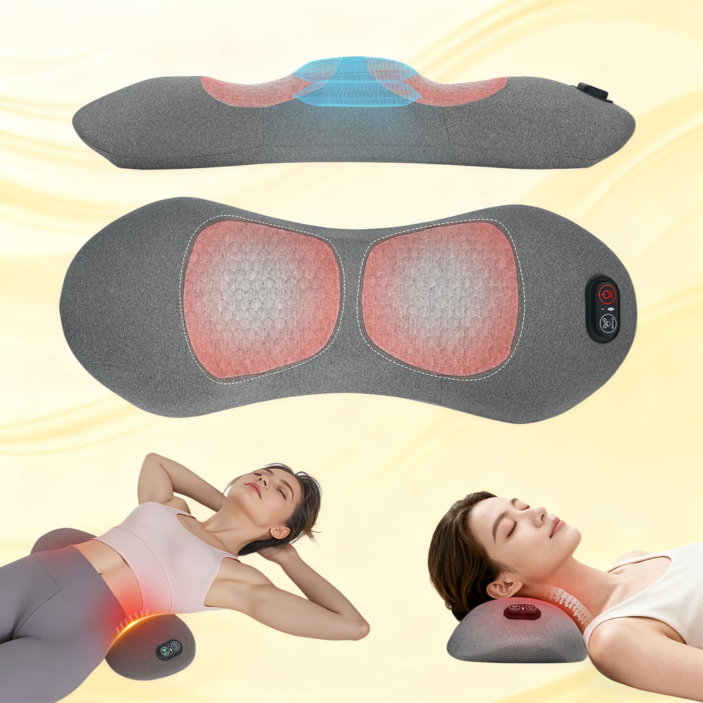 Lumbar Support Pillow with Listed Vibration, Heat and Air Cushion Lift Functions, Single Lower Back Cushion for Compatible Office Chairs and Stationary Car Seating