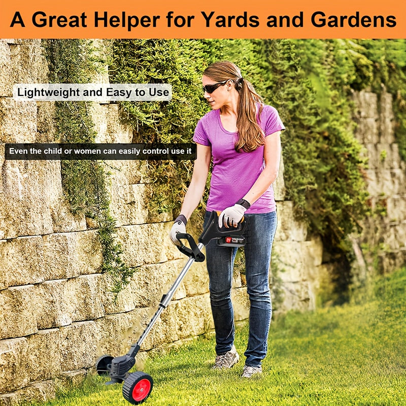 Portable Electric Yard Trimmer with Listed Three Blade Types and Lithium Battery Configurations, Purple Older Model and Nine Color Combination Options for Home Grass Care