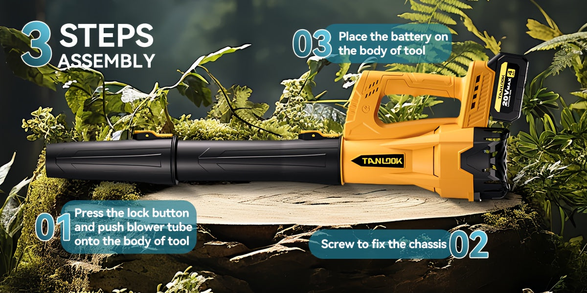 Extended-Nozzle Cordless Leaf Blower, Anti-Slip Handle with Yellow One- or Two-Battery Choices and Selected Six-Speed Models for Lawn, Patio and Yard Cleanup