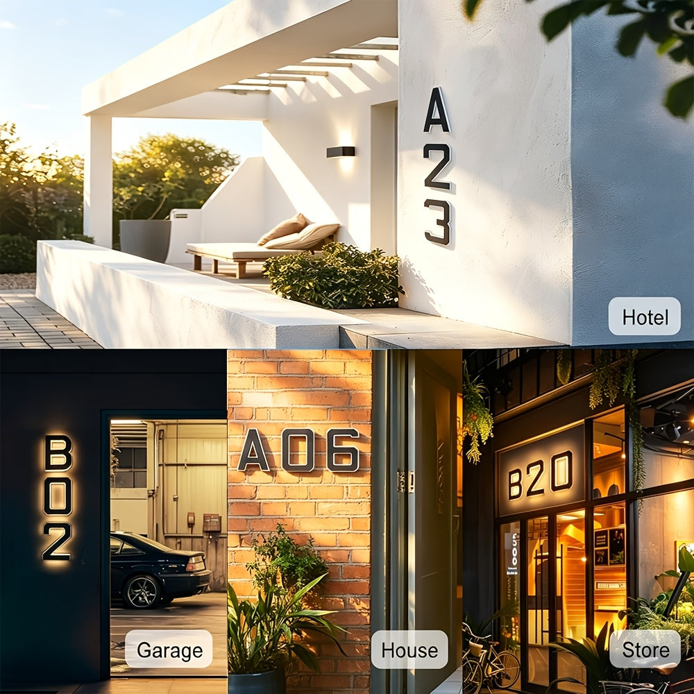 Solar House Number Light, 9-Inch Individual Number and Letter Options with Automatic Light Sensor for Porch, Courtyard Wall and Residential Address Display