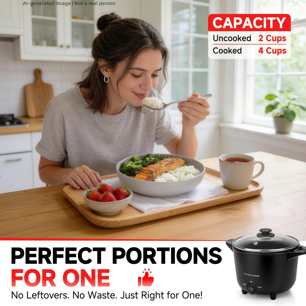 Mini Electric Hot Pot for Single Serve Meals, Multi-Functional Noodle, Soup, Rice and Hot Pot Cooker with Non-Stick Inner Pot, Compact Portable Electric Cooking Pot for Small Kitchens, Dorms, Offices and One-Person Dinners