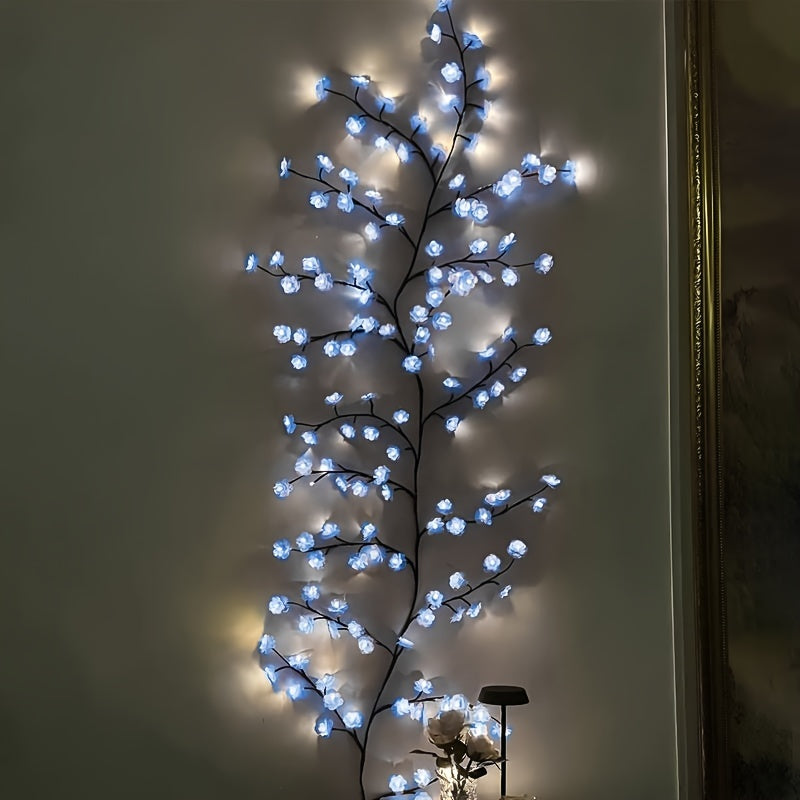USB-Powered Decorative Fairy Lights by AMill with Cherry Blossom Garland Reference, Dimmable Indoor Lighting and Firework, 96LED, Pink or Butterfly Options