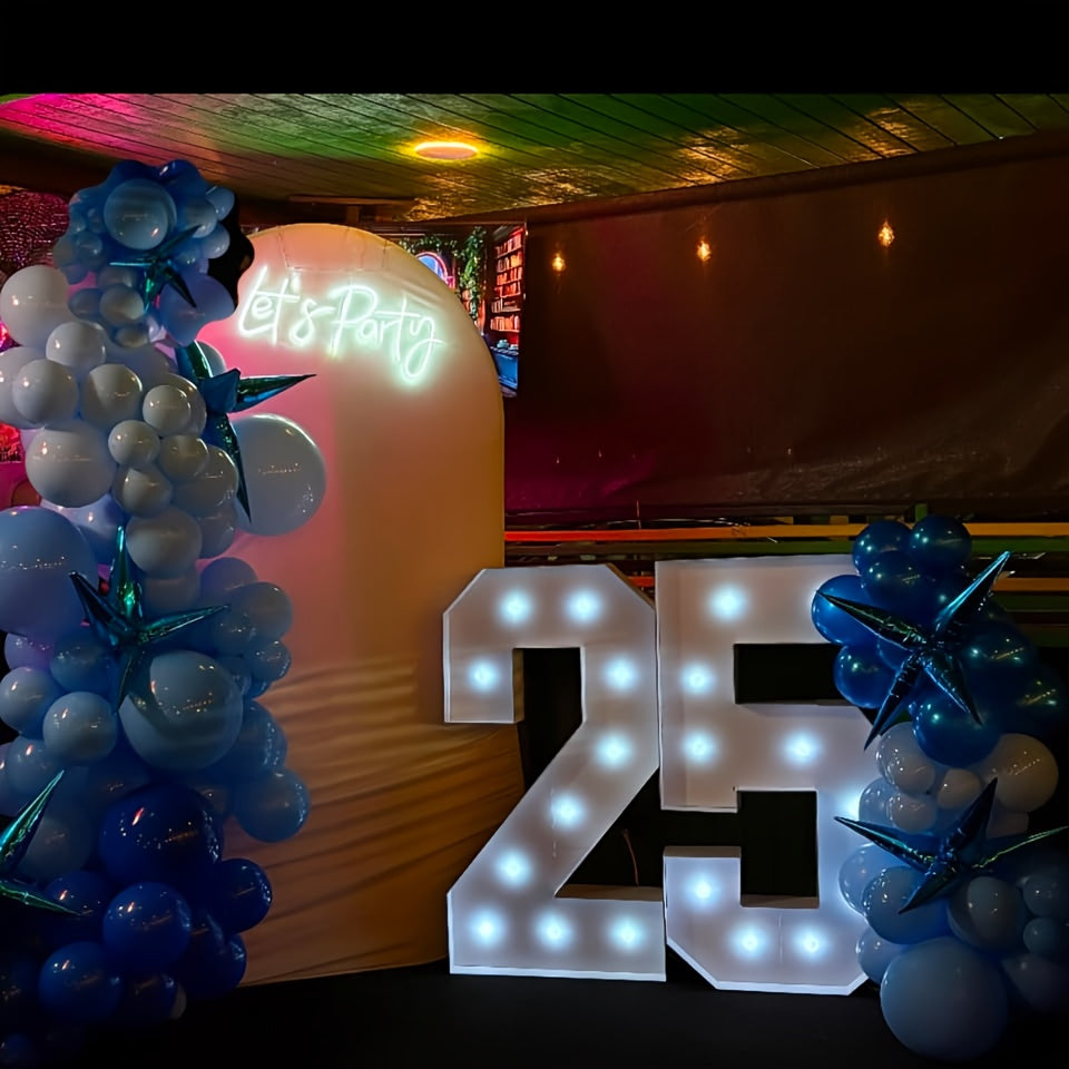 Light Up Party Numbers with Listed 36-Inch 3D KT Board Frames and Cool White Lights, Selected Digit Options for Birthday Backdrops and Anniversary Celebrations