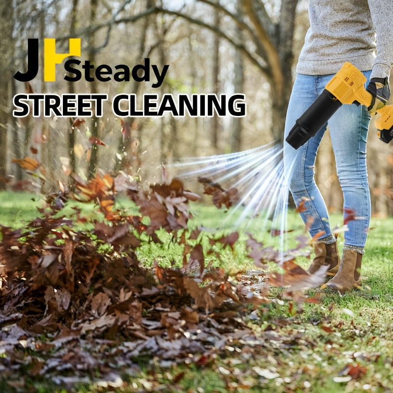 Variable-Speed Cordless Leaf Blower with Listed Six Settings and Extension Nozzle, Black Two-Battery or Green One-Battery Gift-Labeled Options for Yard Cleanup