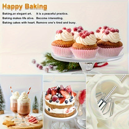 Manual Whisk and Milk Frother, Stainless Steel Handheld Egg Beater for Mixing Eggs and Cream, Everyday Home Baking Tool and Kitchen Gift