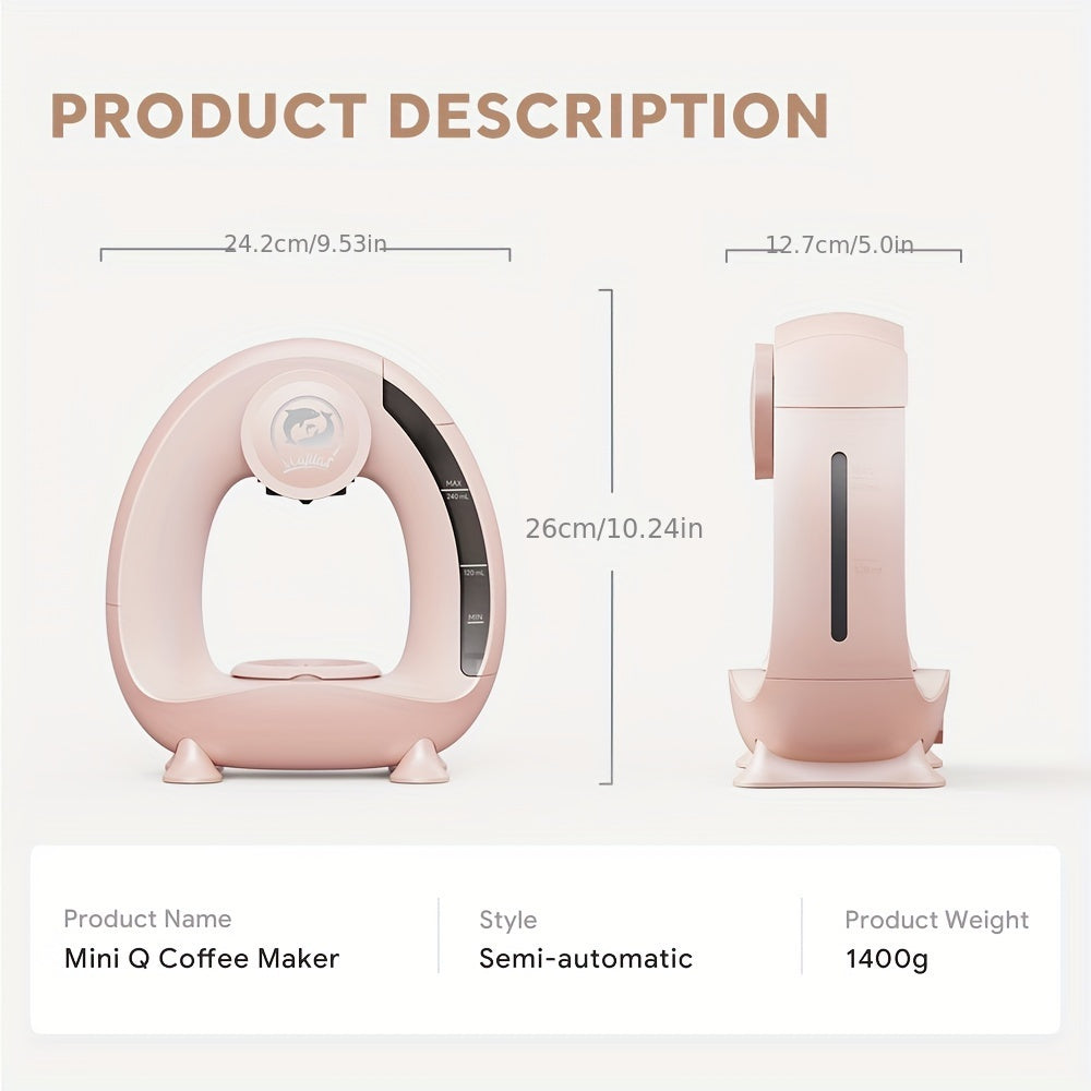 Pod and Ground Coffee Maker, 2-in-1 Single Serve Brewer with Coffee Filter and K-Cup Adapter, Listed 4-8 oz Cup Sizes in Pink, Champagne, Gray or Black