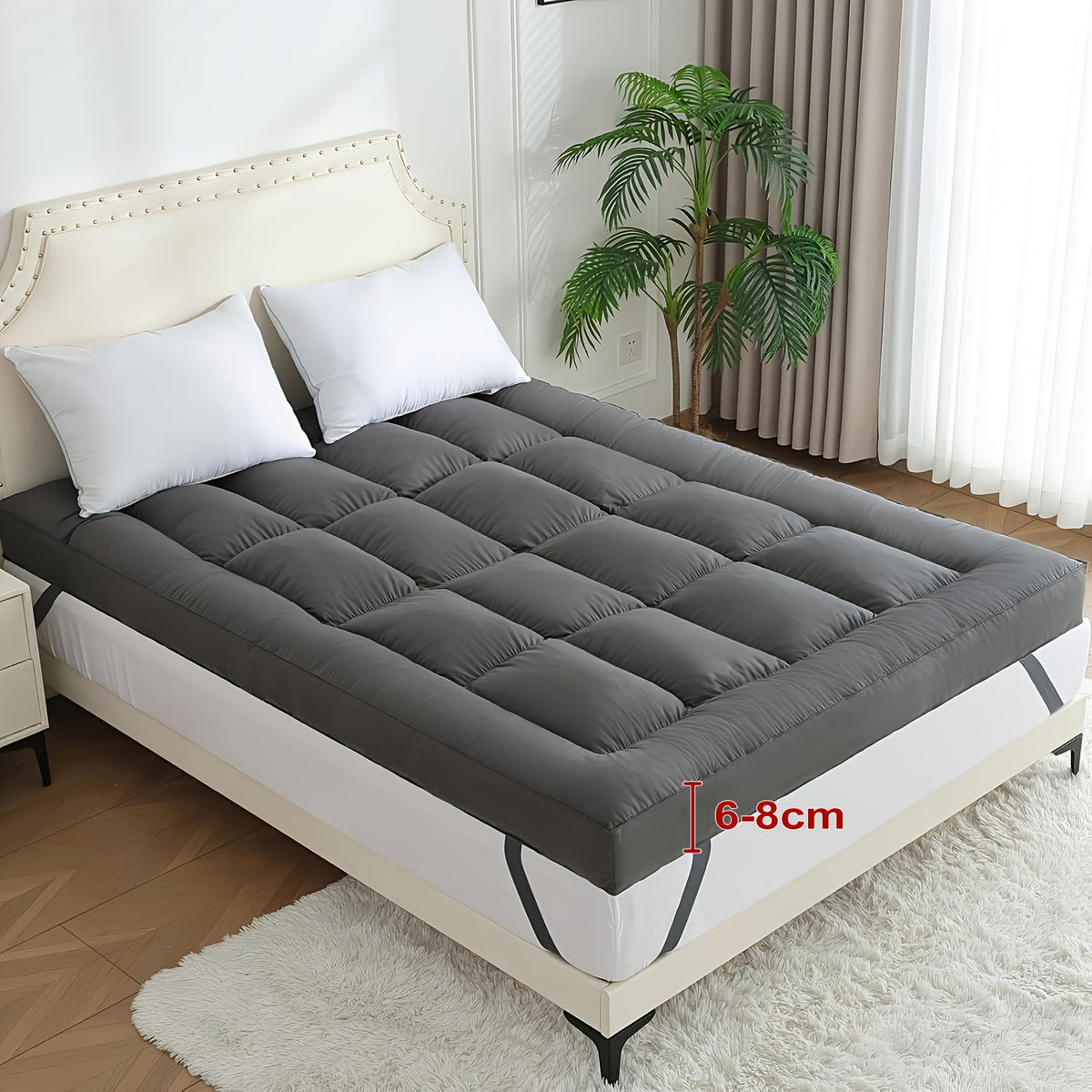 Filled Mattress Topper with Mesh Structure and Listed 1200 GSM, Twin, Full, Queen or King Bedding Layer with Standard, Upgraded and Random Color Options