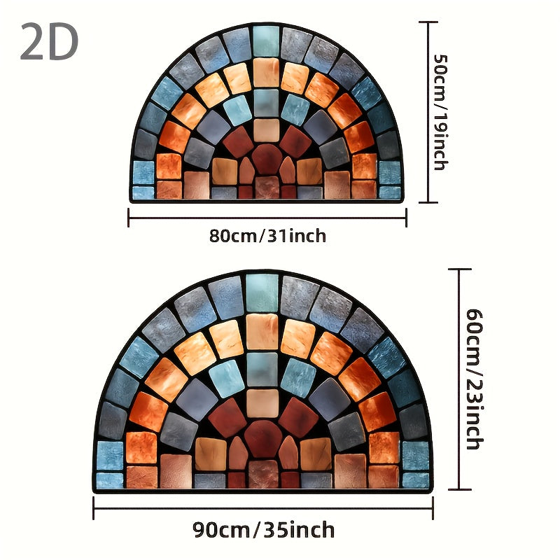 Art Design Indoor Doormat with Flat 2D Styling and Listed Soft Surface, Decorative Floor Mat in 40 x 60, 50 x 80 or 60 x 90 cm Sizes for Home Room Accents