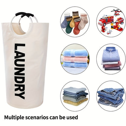 Half-Ring Handle Laundry Basket, Foldable Fabric Clothes Hamper in 16.64, 21.66 or 25.1 gal Options for Bedroom and Laundry Room Organization