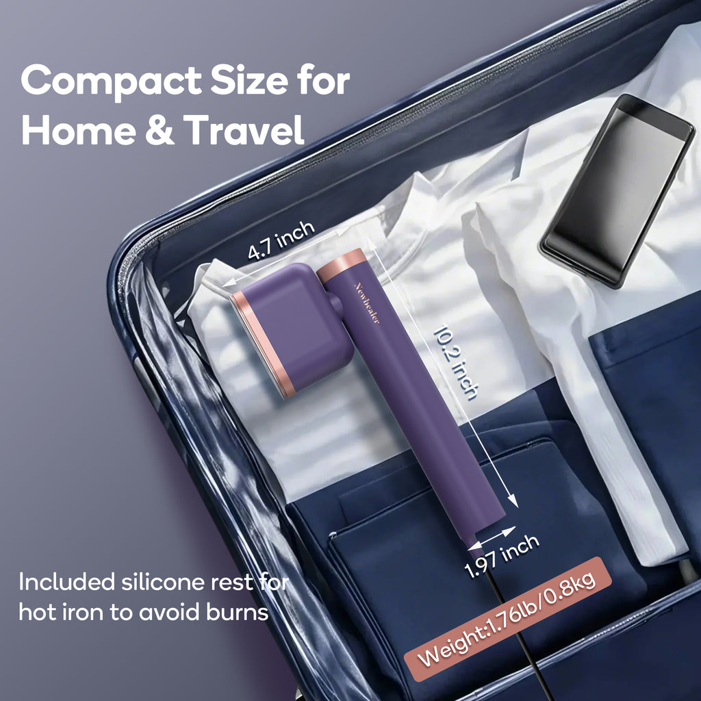 Portable Garment Steamer in Royal Purple, 1200W Handheld Clothes Steamer with 15-Second Heat-Up and Auto Shut-Off for Home and Travel Fabric Care